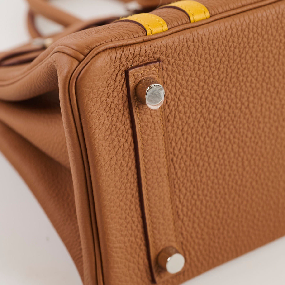 Hermes Birkin 25 Limited Edition Officer Gold/Ambre Togo PHW- C Stamp - photo 9