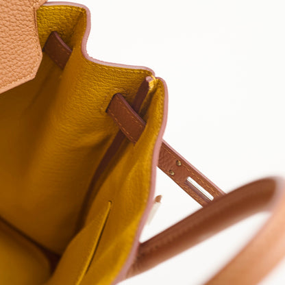 Hermes Birkin 25 Limited Edition Officer Gold/Ambre Togo PHW- C Stamp - photo 7