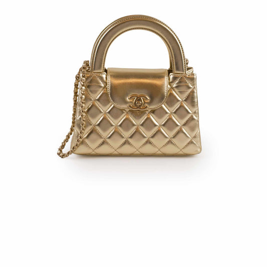 Chanel Shiny Calfskin Metallic Nano Shopper Tote Gold (Microchip) - photo 1