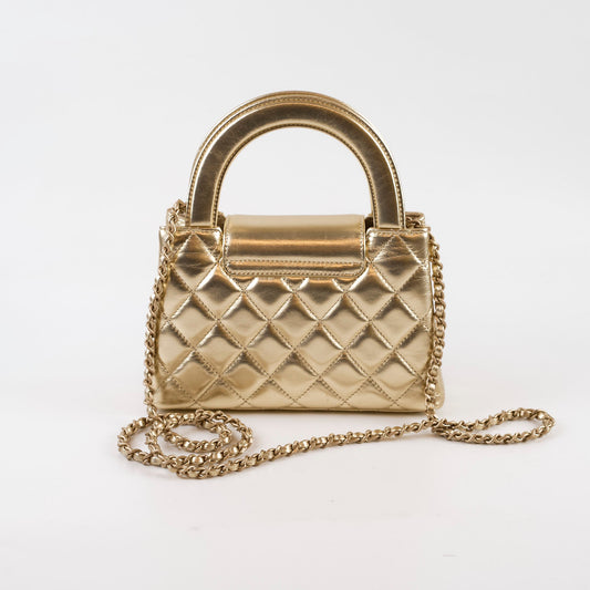 Chanel Shiny Calfskin Metallic Nano Shopper Tote Gold (Microchip) - photo 2