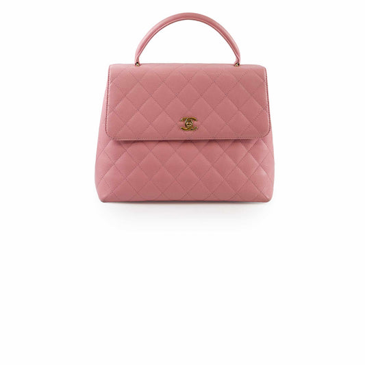 Chanel Caviar 24k Vintage Kelly Top Handle Pink - photo 1