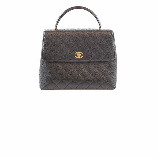 Chanel Vintage 24k Caviar Kelly Top Handle Black - photo 1