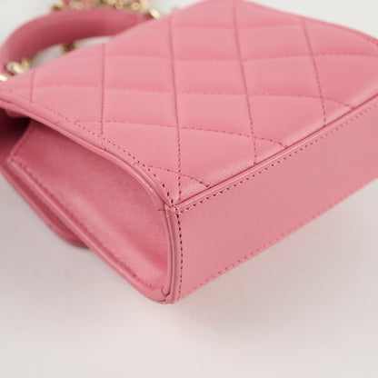 Chanel Mini Pink Top Handle Crossbody - Microchipped - photo 8