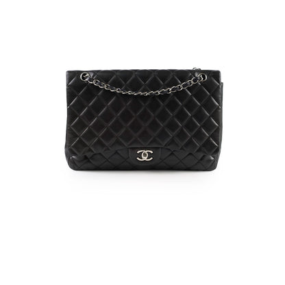 Chanel Single Flap Maxi Flap Black Lambskin SHW - photo 1