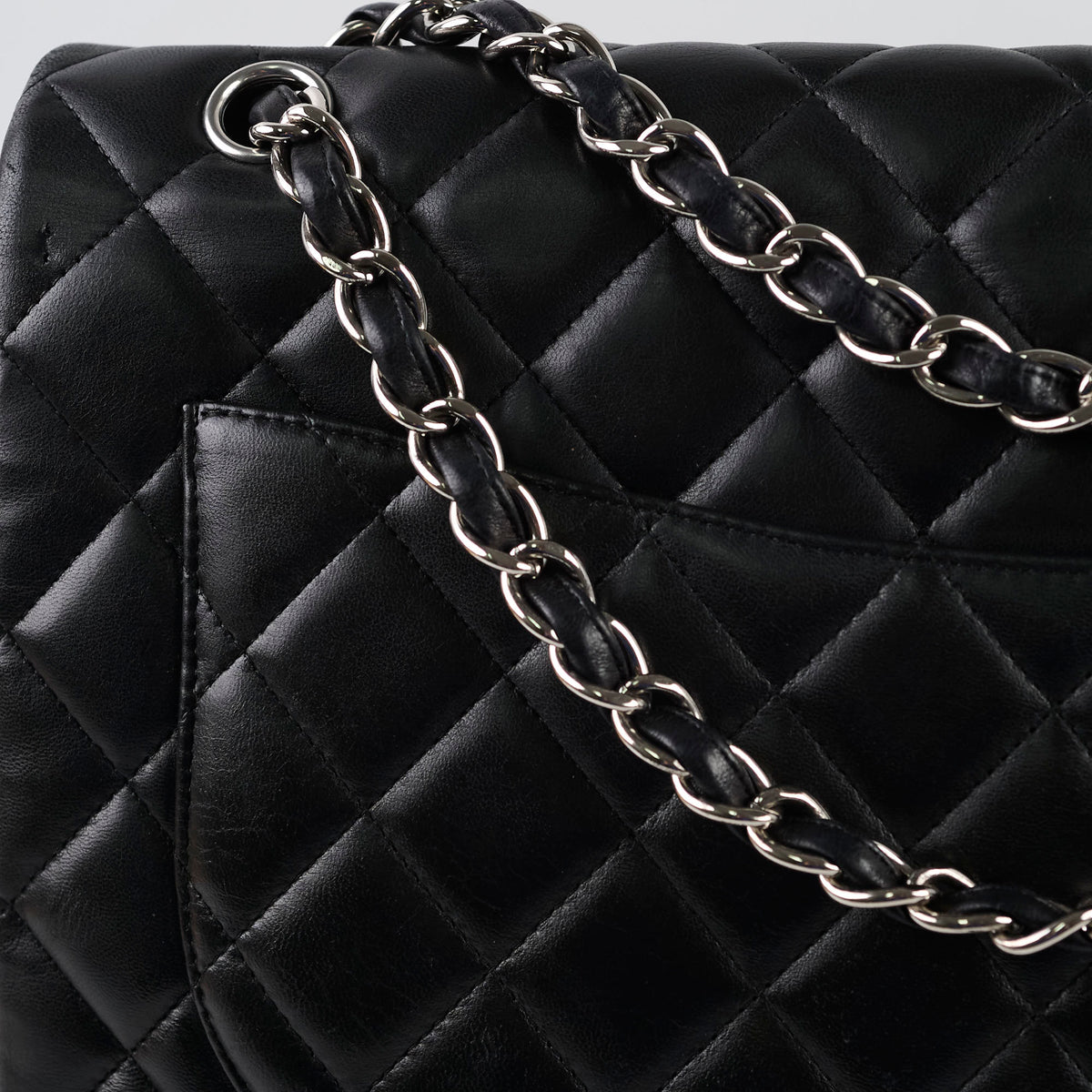 Chanel Single Flap Maxi Flap Black Lambskin SHW - photo 8