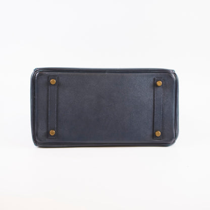 Hermes Birkin 30 Blue Indigo Cushbell - A Square Stamp - photo 4