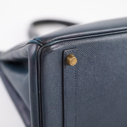 Hermes Birkin 30 Blue Indigo Cushbell - A Square Stamp - photo 11