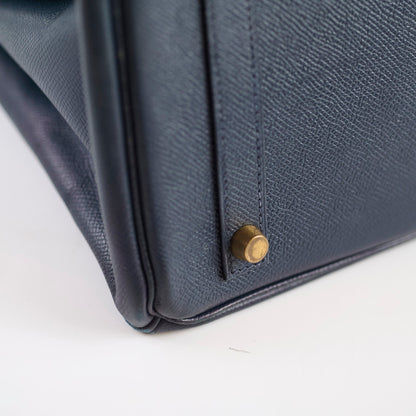 Hermes Birkin 30 Blue Indigo Cushbell - A Square Stamp - photo 9