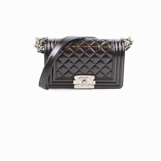 Chanel Small Boy Patent Black - photo 1