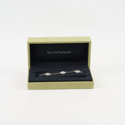 Van Cleef & Arpels Alhambra 5 Motif MOP Mother Of Pearl Bracelet White Gold - photo 2