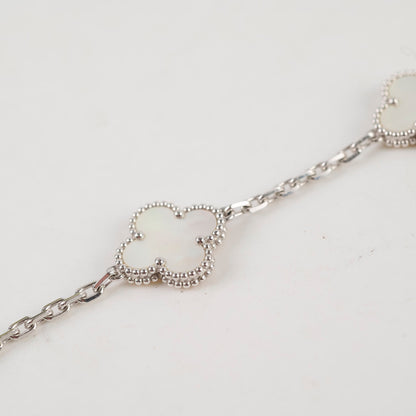 Van Cleef & Arpels Alhambra 5 Motif MOP Mother Of Pearl Bracelet White Gold - photo 5