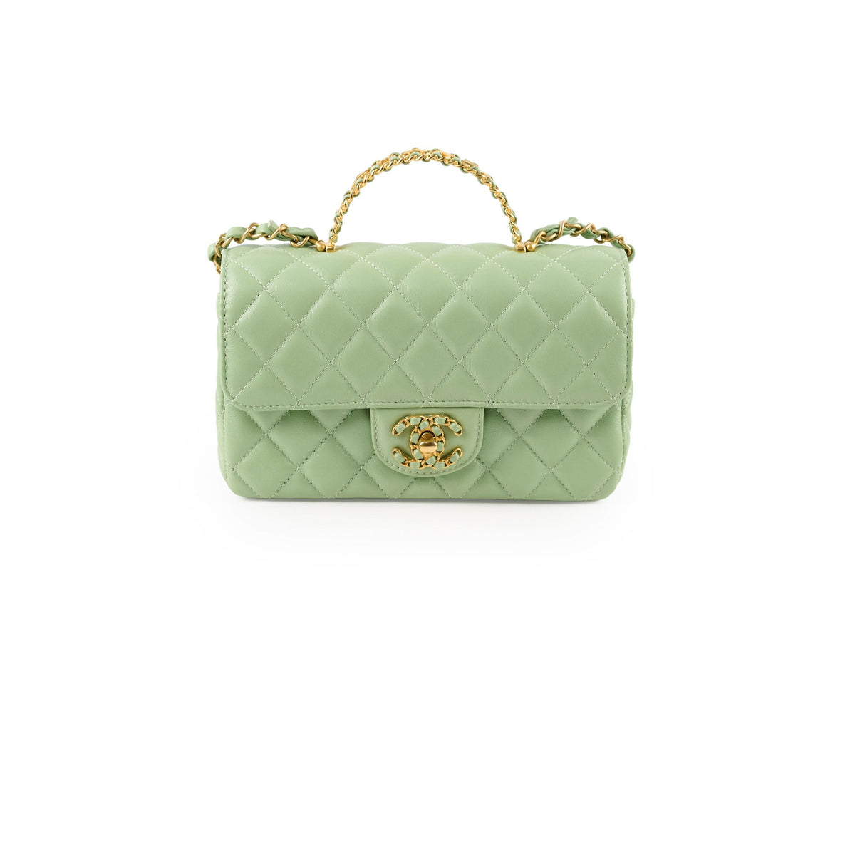 Chanel Mini Rectangular Top Handle Light Green Seasonal - photo 1