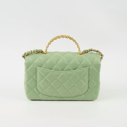 Chanel Mini Rectangular Top Handle Light Green Seasonal - photo 2