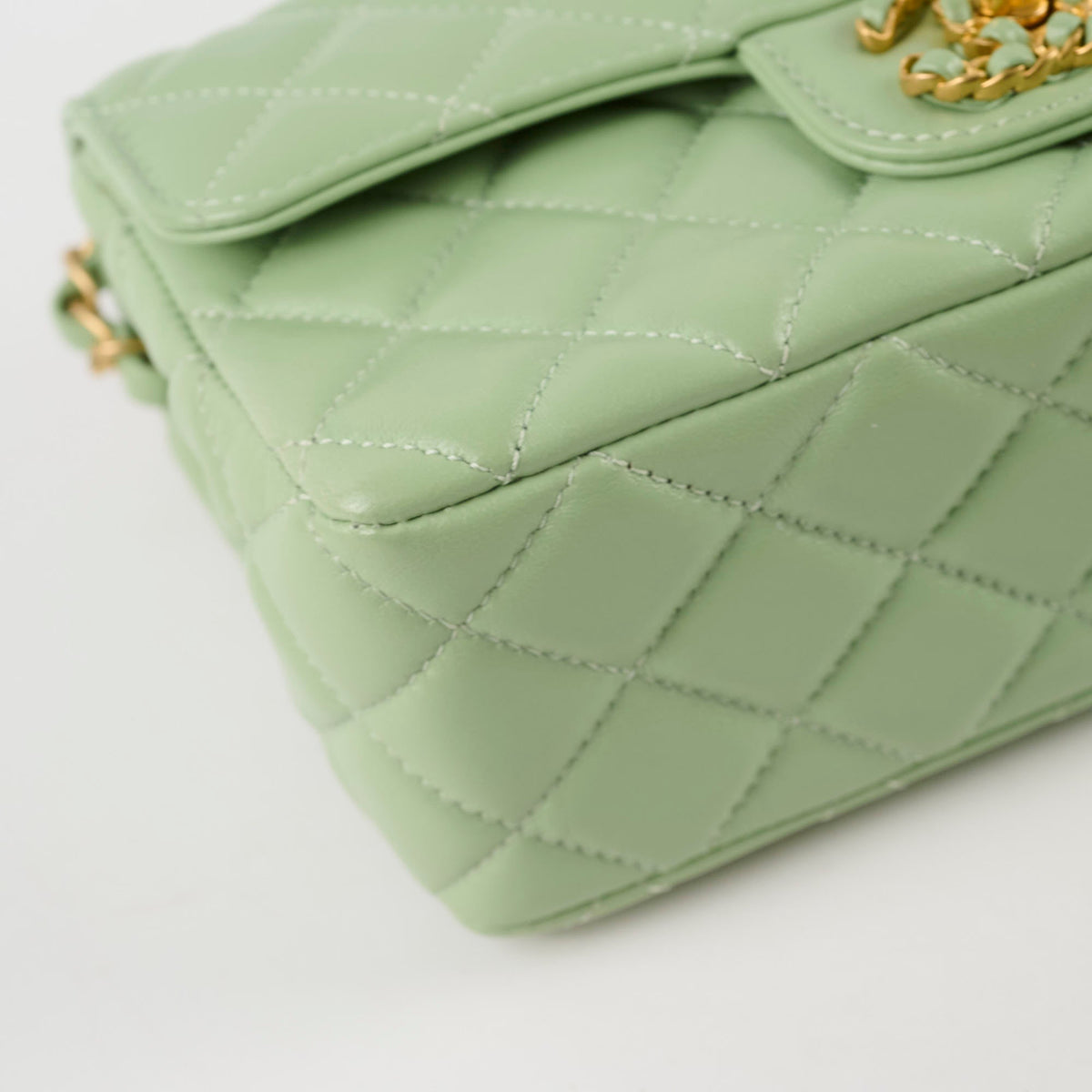 Chanel Mini Rectangular Top Handle Light Green Seasonal - photo 7