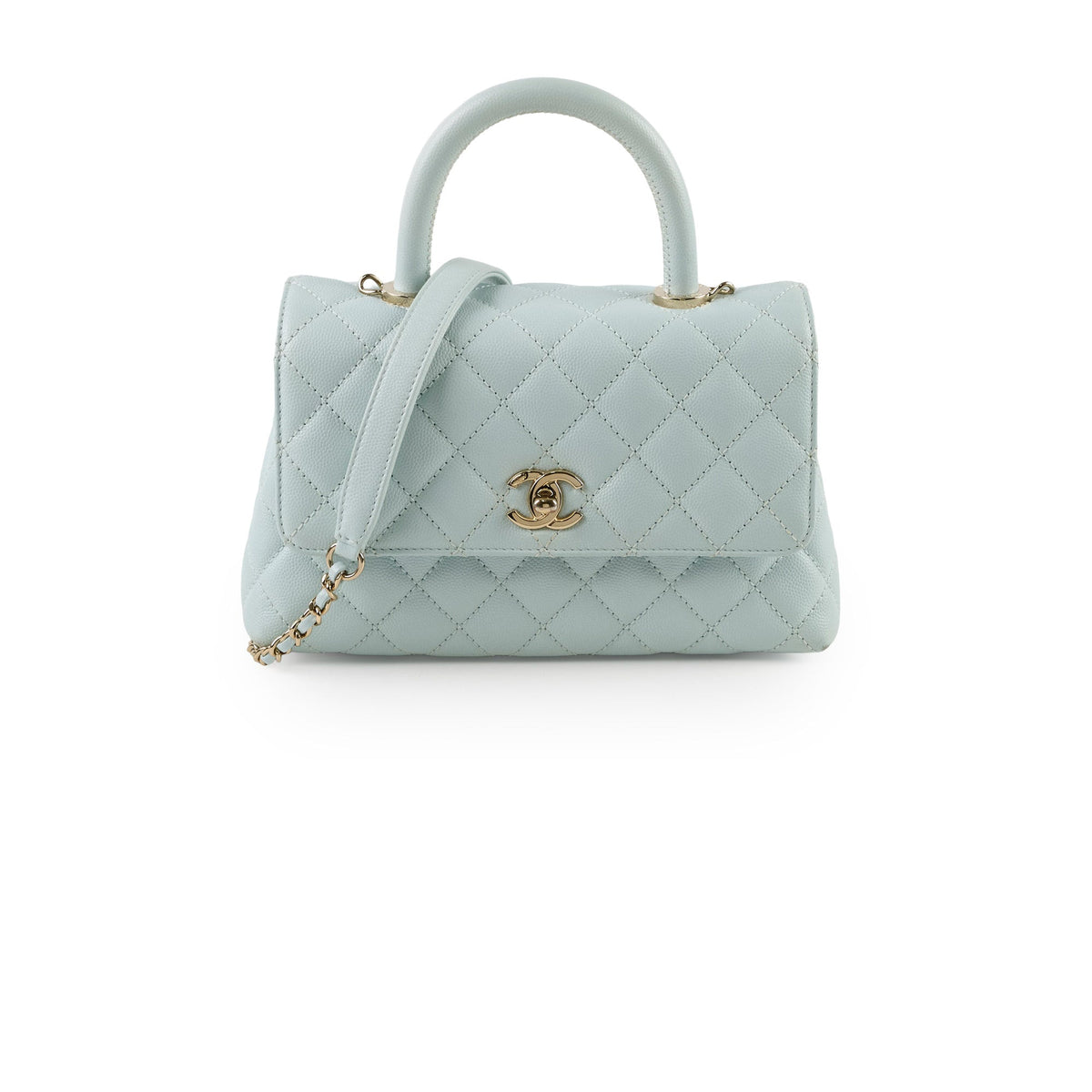 Chanel Coco Handle Small Caviar Light Blue - photo 1