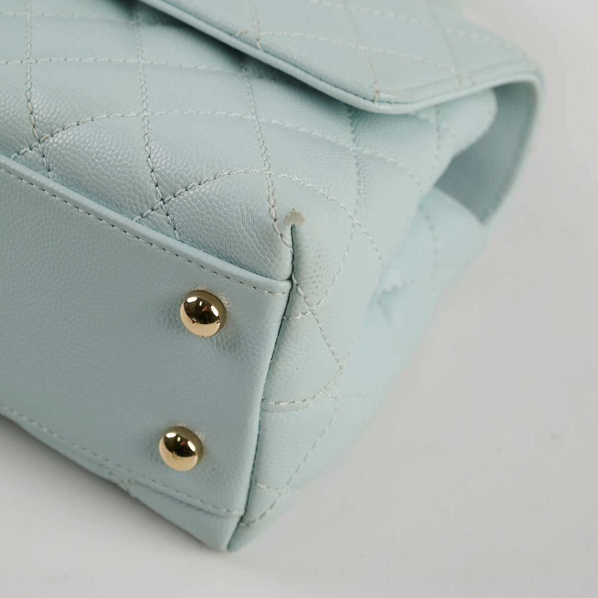 Chanel Coco Handle Small Caviar Light Blue - photo 9