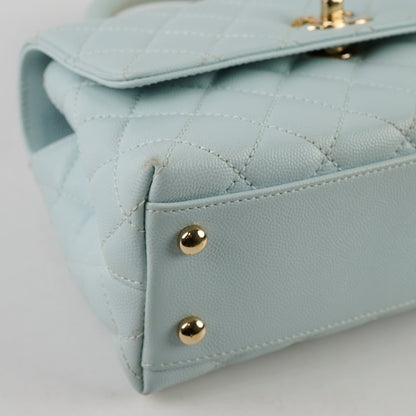 Chanel Coco Handle Small Caviar Light Blue - photo 7