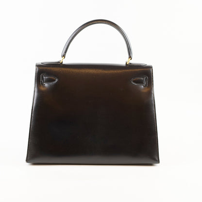 Hermes Kelly 28 Box Calfskin Black- Q Circle Stamp - photo 2