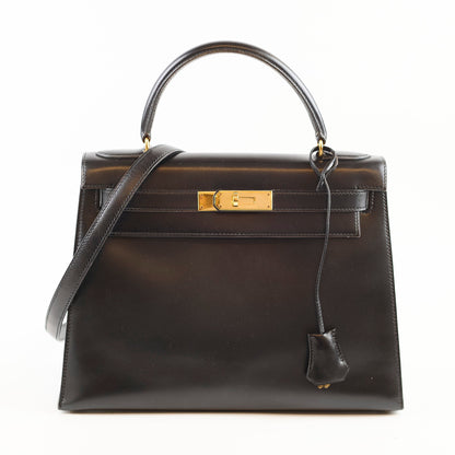 Hermes Kelly 28 Box Calfskin Black- Q Circle Stamp - photo 14