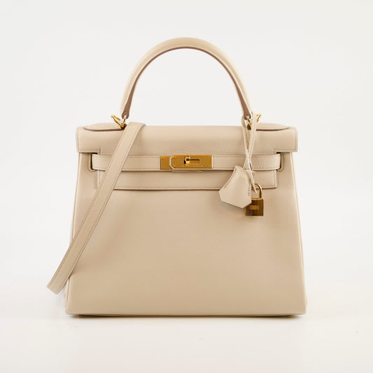 Hermes Kelly 28 Retourne Evercolour Beton C Stamp - photo 2