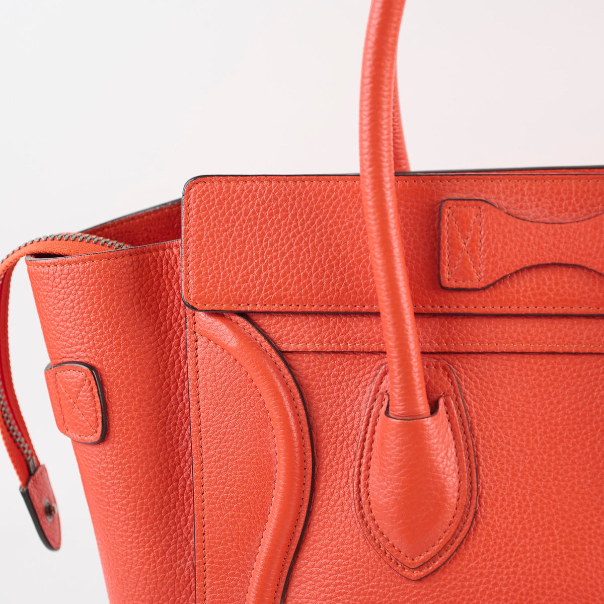 Celine Micro Luggage Grained Calfskin Red - photo 6