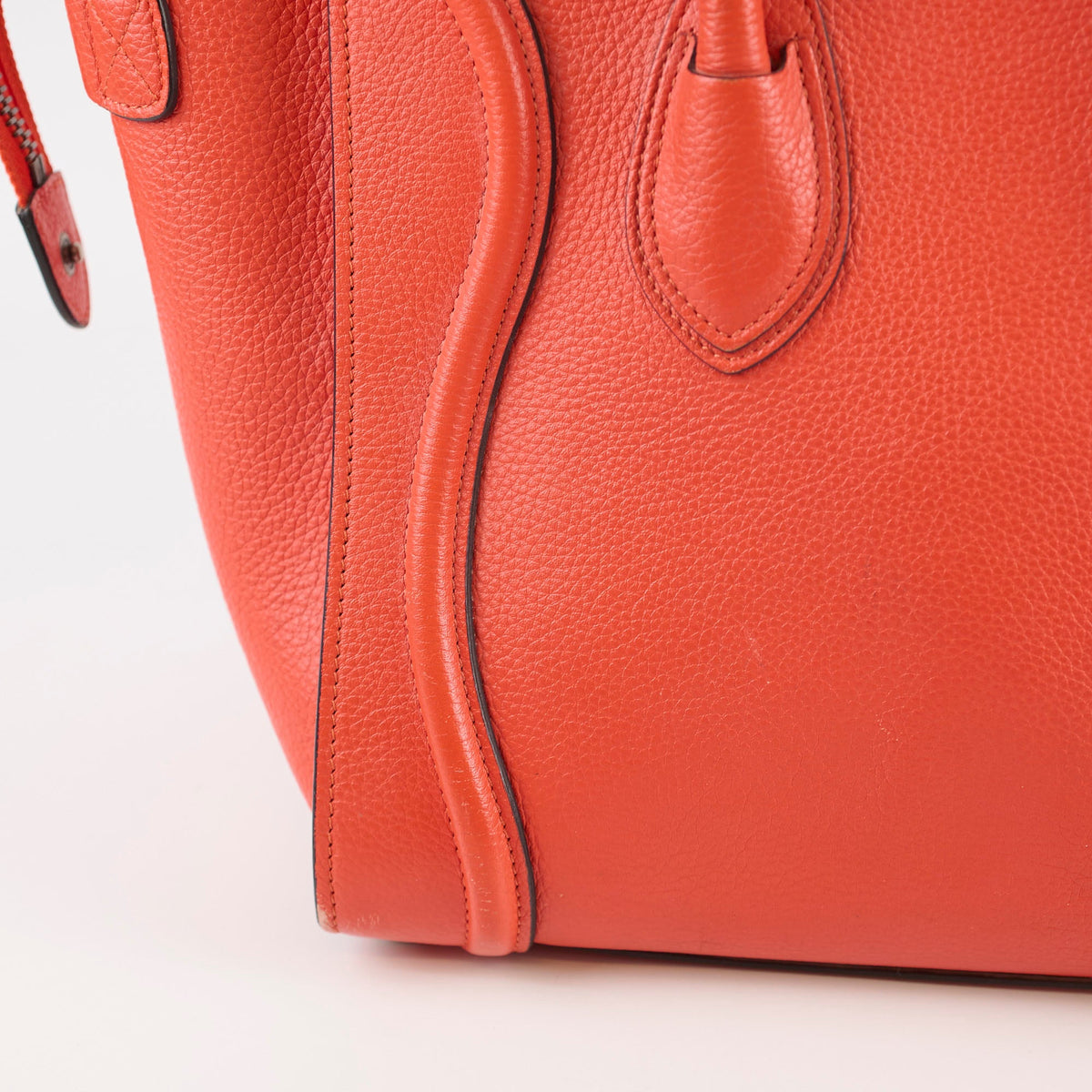 Celine Micro Luggage Grained Calfskin Red - photo 7