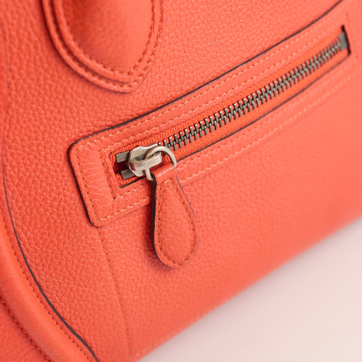 Celine Micro Luggage Grained Calfskin Red - photo 8