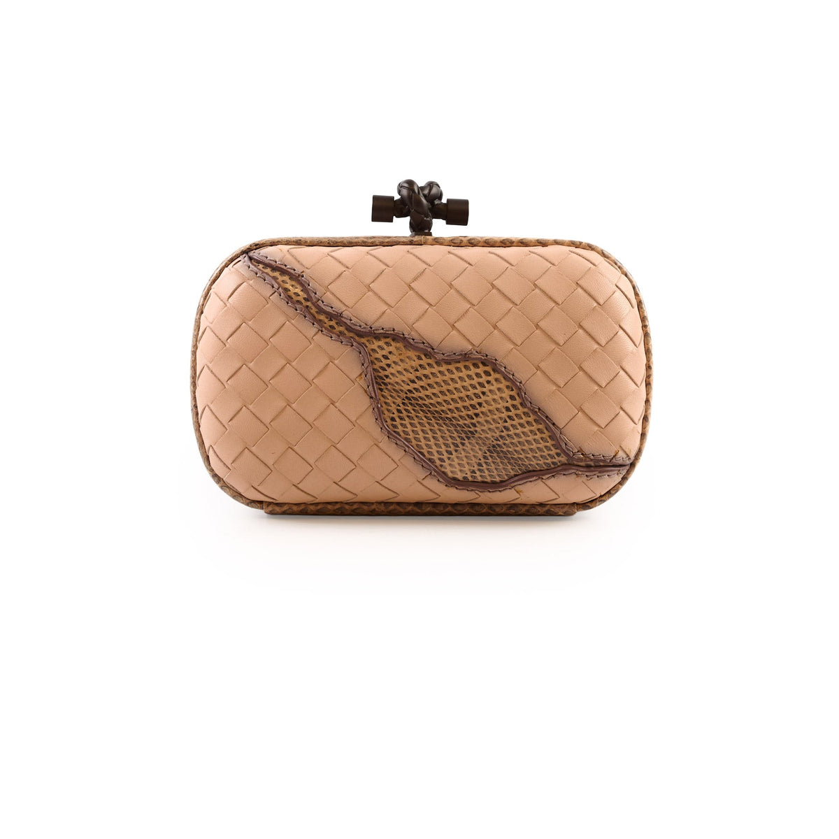 Bottega Veneta Exotic Python Clutch Dusty Pink Blush - photo 1