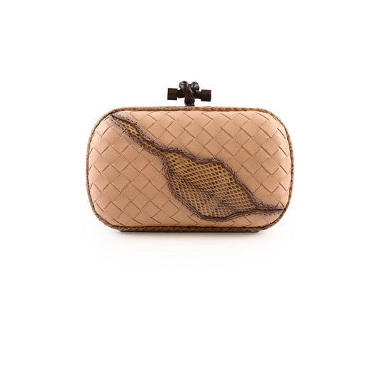 Bottega Veneta Exotic Python Clutch Dusty Pink Blush - photo 1