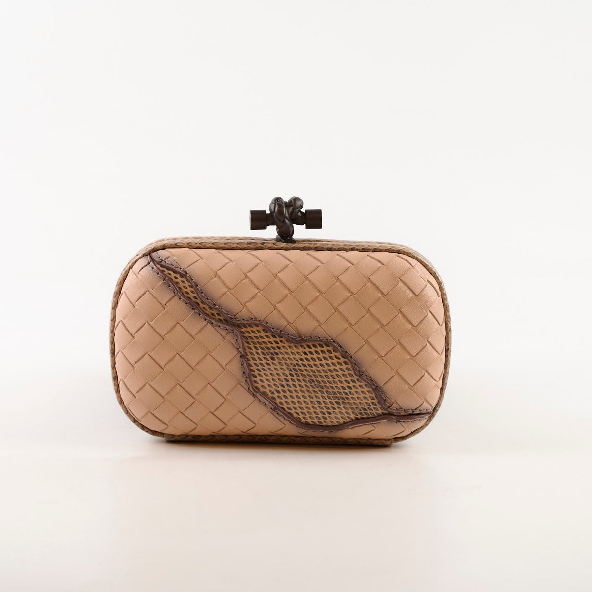 Bottega Veneta Exotic Python Clutch Dusty Pink Blush - photo 2