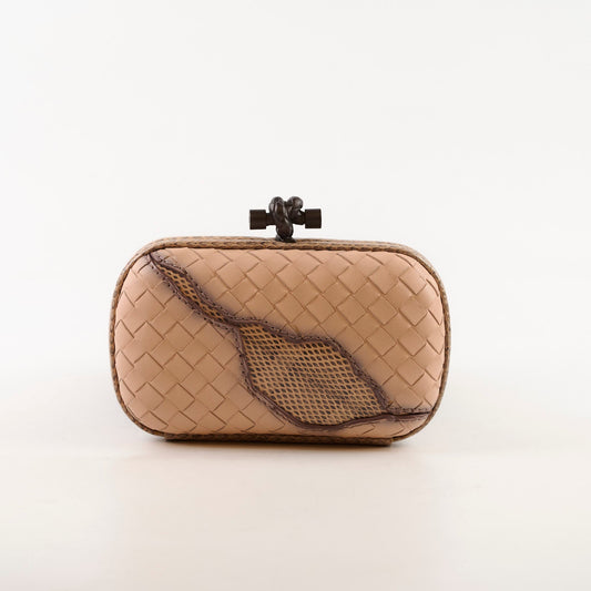 Bottega Veneta Exotic Python Clutch Dusty Pink Blush - photo 2