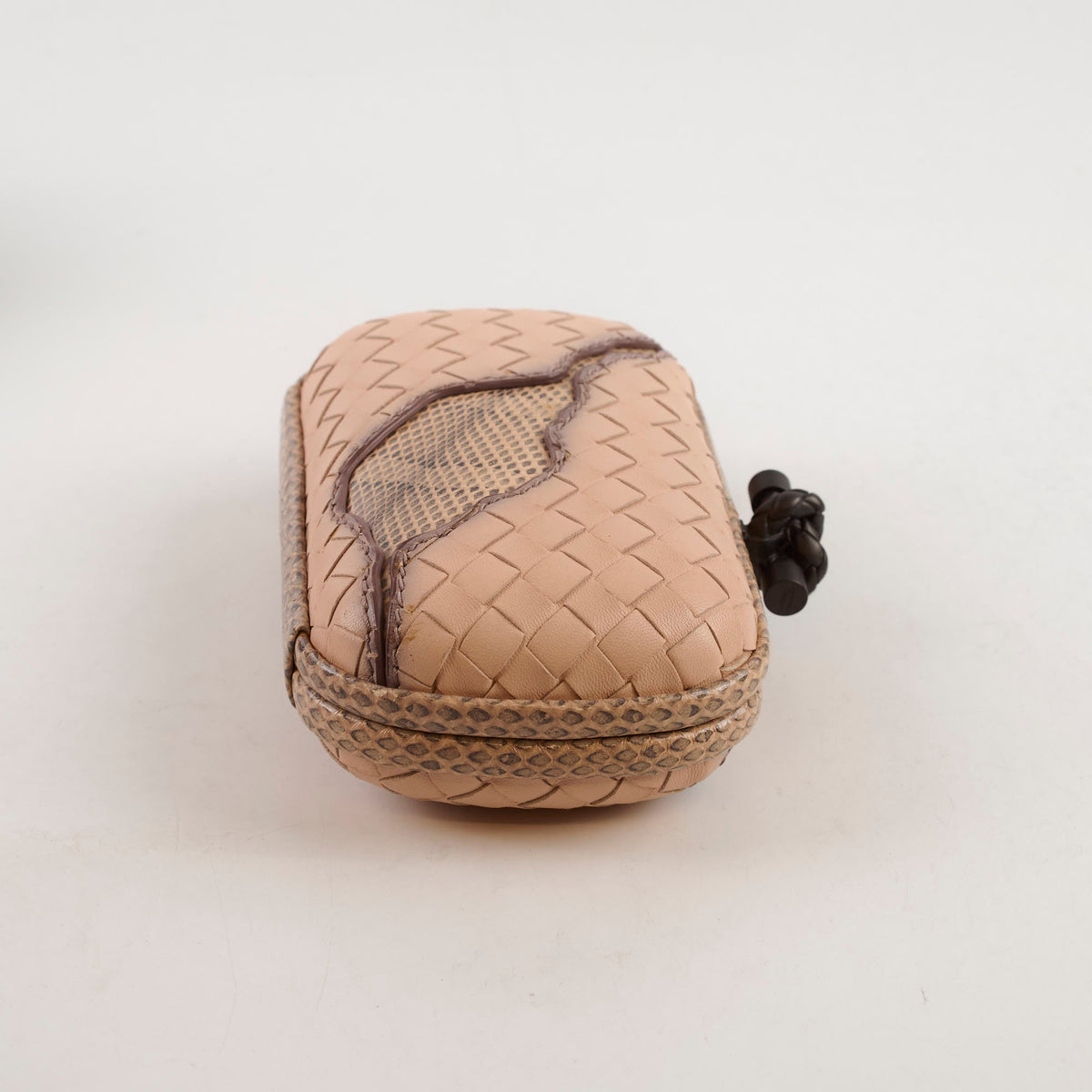 Bottega Veneta Exotic Python Clutch Dusty Pink Blush - photo 3