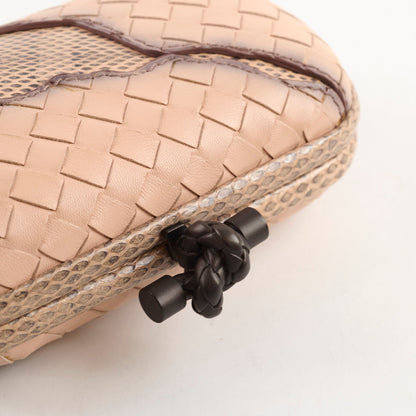 Bottega Veneta Exotic Python Clutch Dusty Pink Blush - photo 11
