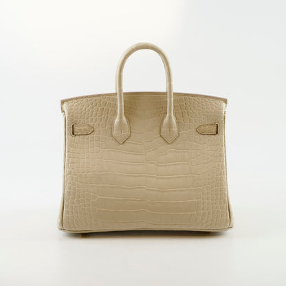 Hermes Birkin 25 Beton Alligator Matte B Stamp - photo 2
