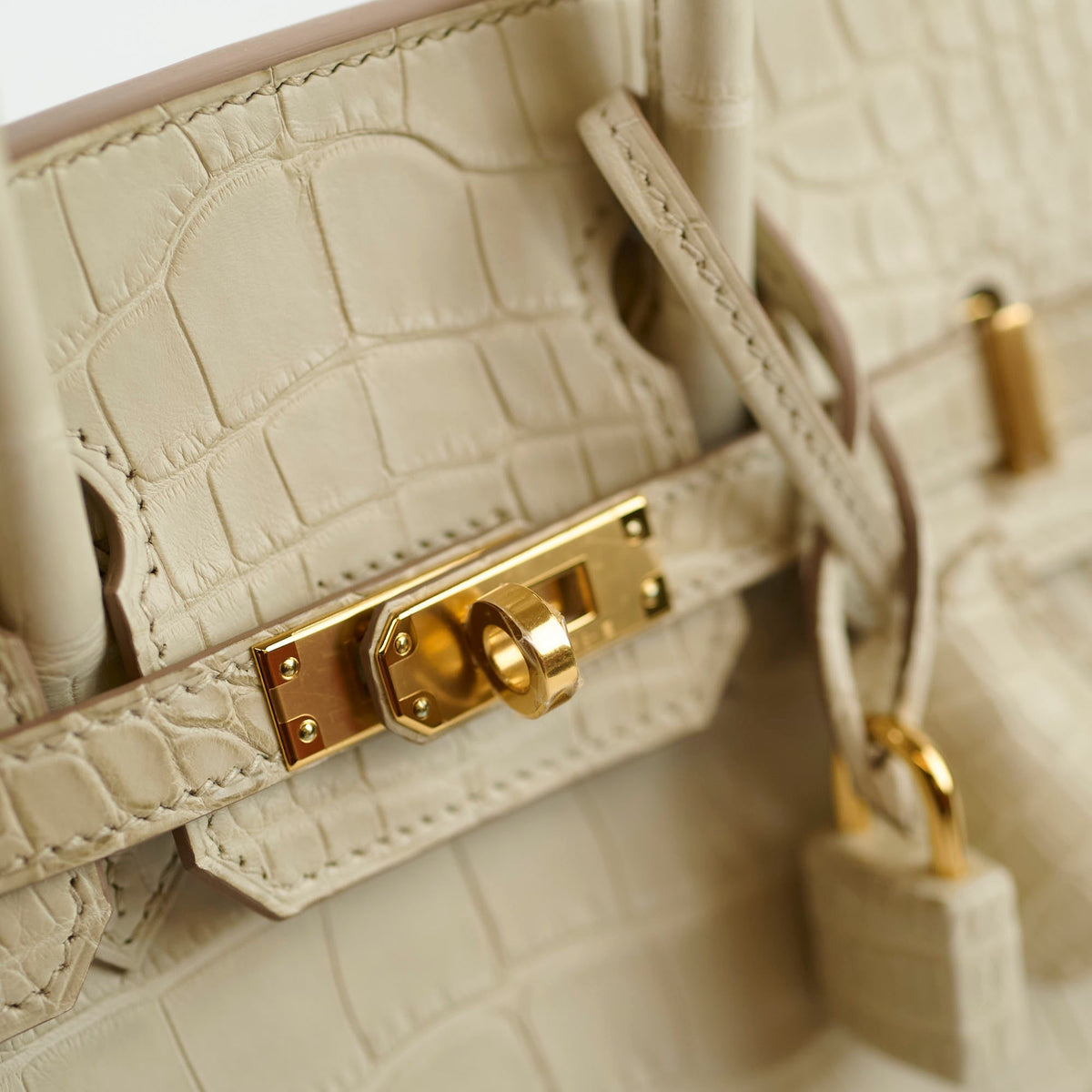 Hermes Birkin 25 Beton Alligator Matte B Stamp - photo 6