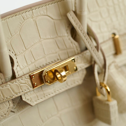 Hermes Birkin 25 Beton Alligator Matte B Stamp - photo 6