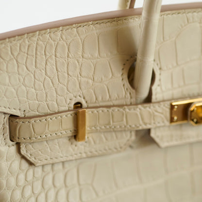 Hermes Birkin 25 Beton Alligator Matte B Stamp - photo 8