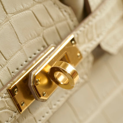 Hermes Birkin 25 Beton Alligator Matte B Stamp - photo 13