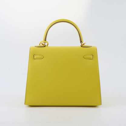 Hermes Kelly 25 Epsom Lime Y Stamp - photo 2
