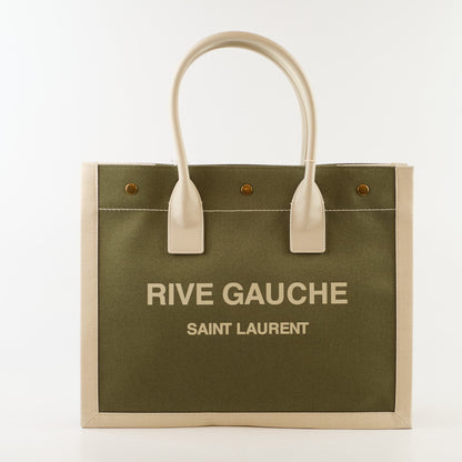 Saint Laurent Tote Bag Canvas Khaki / Lt Grey - photo 1