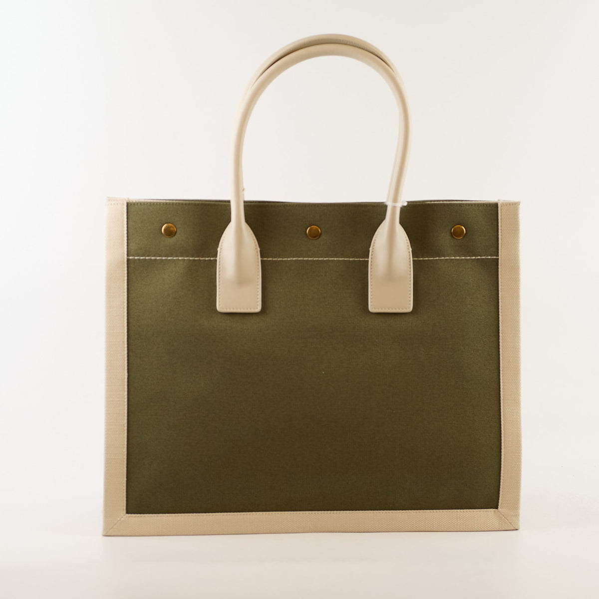 Saint Laurent Tote Bag Canvas Khaki / Lt Grey - photo 2