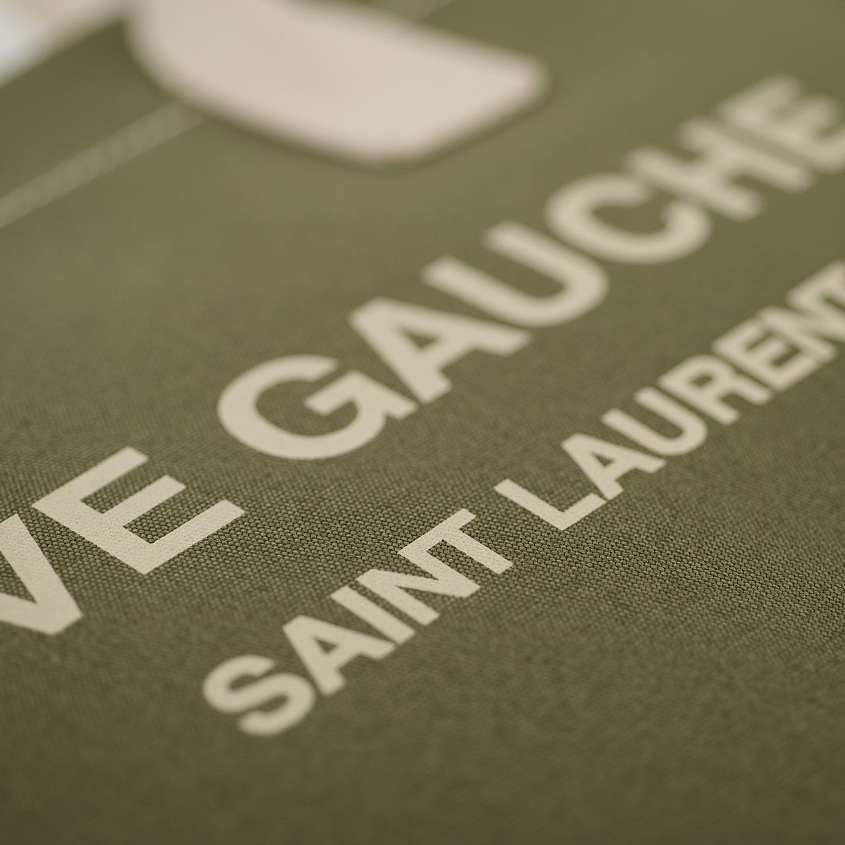 Saint Laurent Tote Bag Canvas Khaki / Lt Grey - photo 12