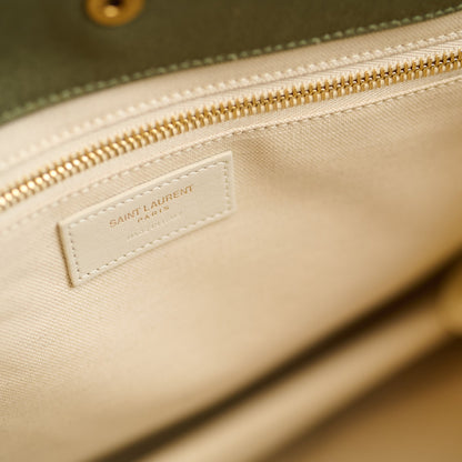 Saint Laurent Tote Bag Canvas Khaki / Lt Grey - photo 5