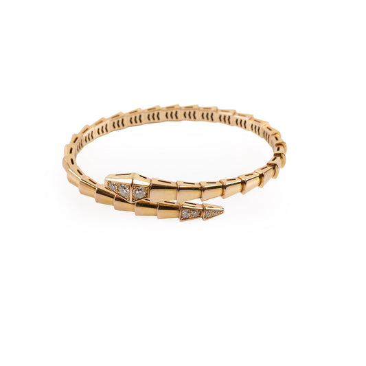 Bvlgari Serpenti Viper Bracelet 18k Rose Gold with Diamonds Size S - photo 1