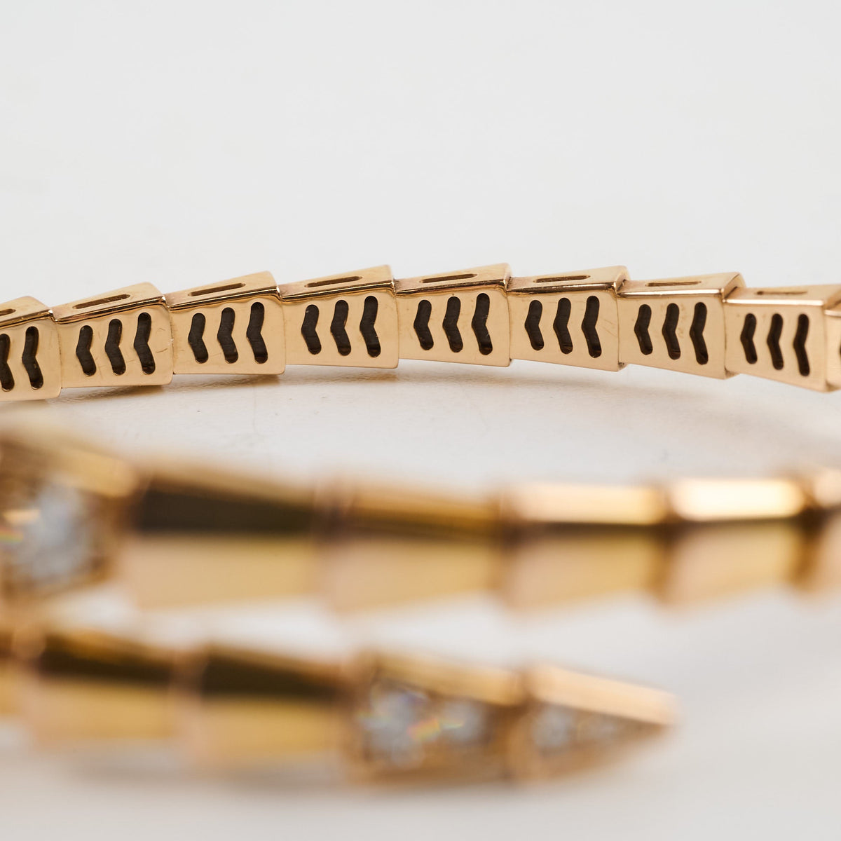 Bvlgari Serpenti Viper Bracelet 18k Rose Gold with Diamonds Size S - photo 3