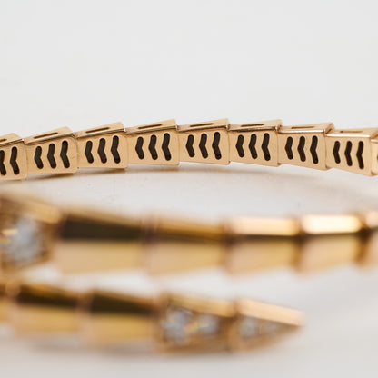 Bvlgari Serpenti Viper Bracelet 18k Rose Gold with Diamonds Size S - photo 3