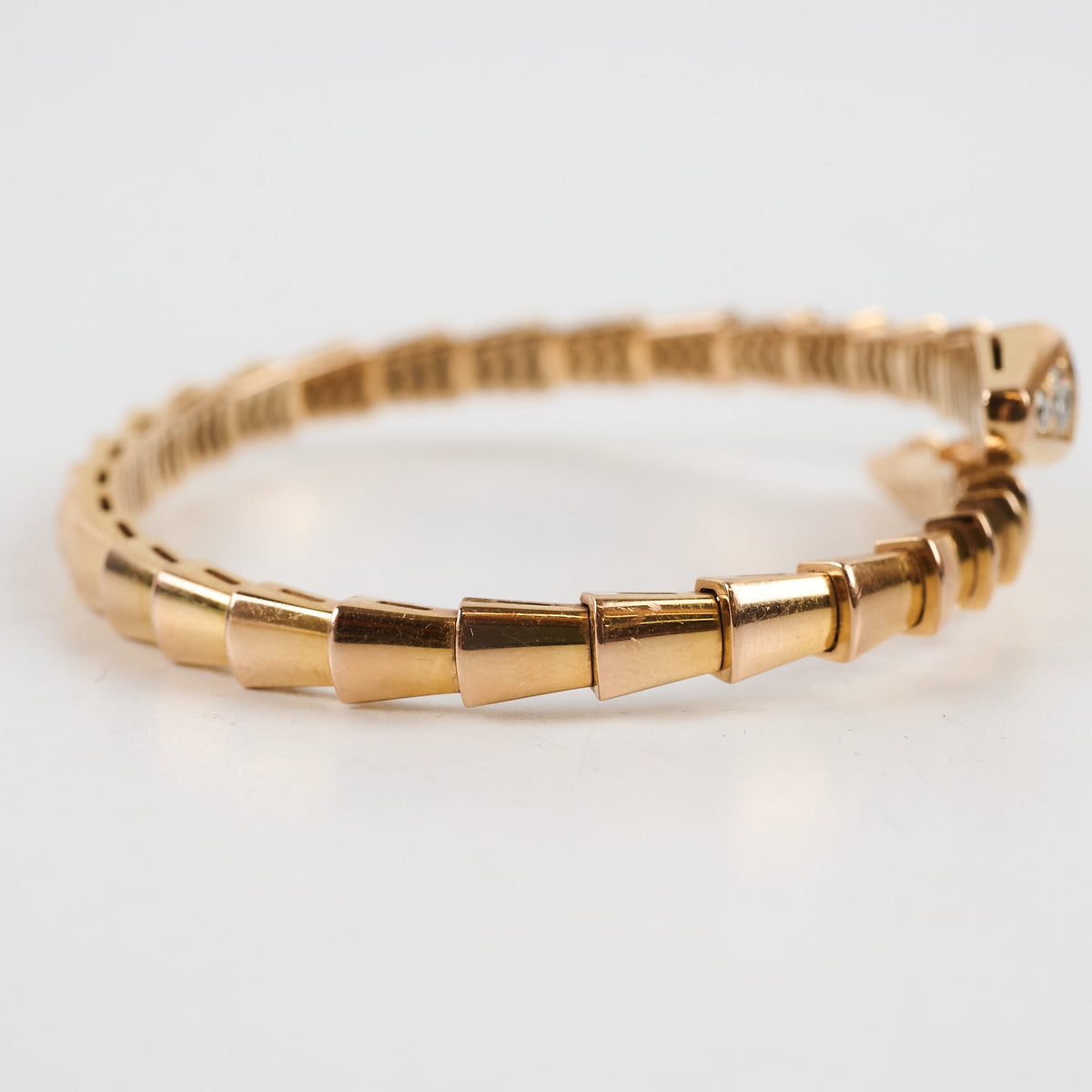 Bvlgari Serpenti Viper Bracelet 18k Rose Gold with Diamonds Size S - photo 4