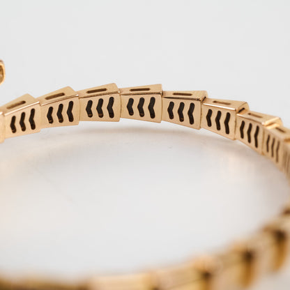 Bvlgari Serpenti Viper Bracelet 18k Rose Gold with Diamonds Size S - photo 6