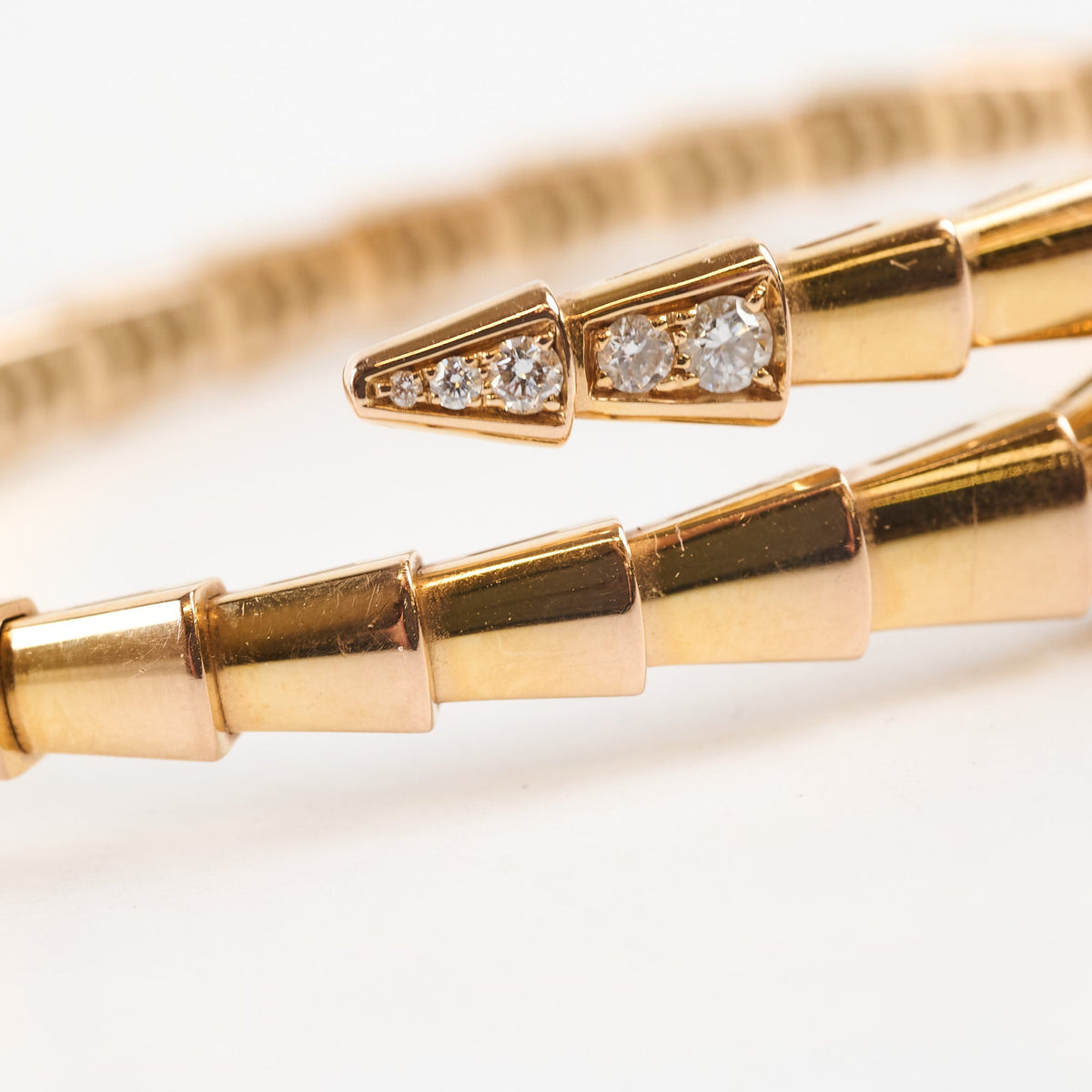 Bvlgari Serpenti Viper Bracelet 18k Rose Gold with Diamonds Size S - photo 8
