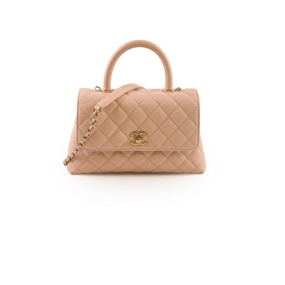 Chanel Caviar Coco Handle Small LGHW Light Pink - photo 1